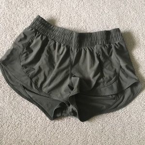 Army green lululemon run speed short
